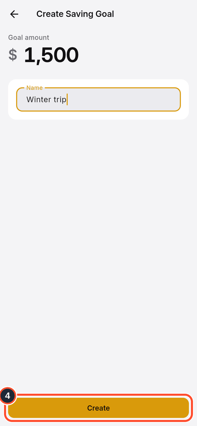 The Create button marked at the bottom of the form