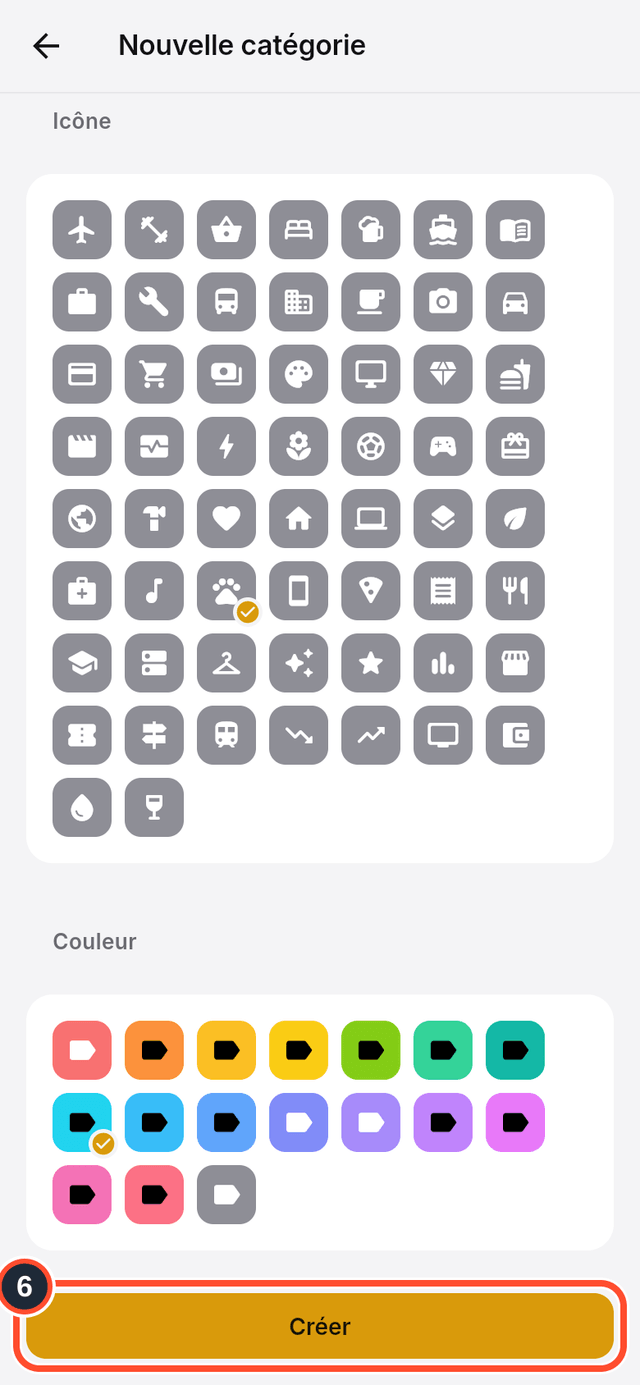 Le bouton Créer signalé en bas du formulaire