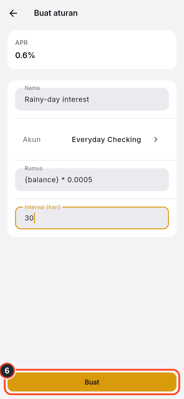 Tombol Buat ditandai di bagian bawah formulir